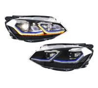 GBGWRMRYX Faros Delanteros para Golf 7 MK7 VII 2013-2017 No para GTI No para Modelo Xenón Señal Giro Secuencial Conjunto Faros Delanteros LED Lámparas Coche Bloque Óptico Delantero