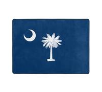 gbhJGK Alfombra con estampado de bandera de Carolina del Sur de 80 x 58 pulgadas, alfombra de área para sala de estar, oficina, dormitorio, balcón, decoración duradera para el hogar