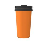 gbhJGK Beauty - Taza de café aislada con estampado naranja quemado, taza de viaje de doble capa de 500 ml, elegante vaso térmico para té