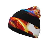 gbhJGK Bones and Dog Claws Gorro de invierno con estampado de calavera, suave y cálido, accesorio de moda unisex para clima frío, Fire Dragon Roll Soccer, Talla única