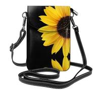 gbhJGK Bonito bolso pequeño para teléfono celular, diseño de cactus sin costuras, diseño de piel para uso diario, viajes y compras, Girasol de flores silvestres, Talla única