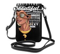 gbhJGK Dawn Ocean Waves - Bolso pequeño para teléfono celular, diseño de cuero para uso diario, viajes y compras, Melanina Afro Woman, Talla única