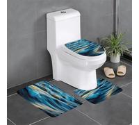 gbhJGK Dawn Ocean Waves - Juego de alfombras de baño de 3 piezas - Tapete de franela para tocador de baño principal y área de ducha