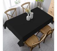 gbhJGK Mantel rectangular con estampado negro sólido, mantel para comedor, café, fiesta, boda, decoración de cocina