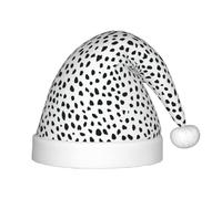gbhJGK Sombrero festivo de Navidad para niños, sombrero de Papá Noel suave con estampado de puntos negros, unisex, para Navidad, Año Nuevo