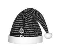 gbhJGK Sombrero festivo de Navidad para niños, sombrero de Papá Noel suave con impresión de inspiración sobrenatural, gorro unisex para Navidad, Año Nuevo