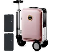 GBHJJ Veliz de EquitacióN Inteligente de 20 litros (2 BateríAs), Maleta EléCtrica Que Puede Abordar, BateríA ExtraíBle de 73,26 WH, Velocidad 13 Km/H, para Adultos Estuche Almacenamiento Viaje,Pink