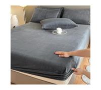 GBHMJU Funda de colchón de terciopelo de lujo para cama doble, queen y super king, sábana bajera de felpa súper suave con sábanas elásticas de 10 pulgadas de profundidad (gris oscuro, 180 x 200 cm +