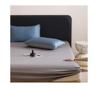 GBHMJU Sábana Bajera Ajustable 120x200cm a 200x220cm 100S Algodón de Fibra Larga Sábana Bajera Ultra Suave Transpirable Hotel Ropa de Cama Altura 25cm(Gray,180x200cm+48x74cm x2)