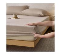 GBHMJU Sábana Bajera Ajustable 90x200cm 120x200cm 150x200cm 180x200cm 100% Algodón Gasa Doble Supersuave para Colchón 25cm de Altura(Camel,150x200+25cm)