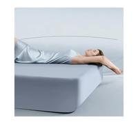 GBHMJU Sábana Bajera Ajustable 90x200cm a 200x220cm Cama Individual Doble Queen King Satén 100S Algodón Puro Suave Transpirable(Light Gray,180x200+25cm)