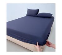 GBHMJU Sábana Bajera Ajustable 90x200cm a 200x220cm Seda Refrescante Piel de Hielo Suave Cama Doble Queen Super King, 23/30cm de Profundidad(Blue,120x200cm+48x74cm x2)