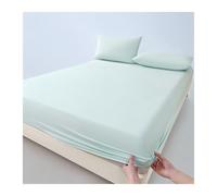 GBHMJU Sábana Bajera Ajustable 90x200cm a 200x220cm Seda Refrescante Piel de Hielo Suave Cama Doble Queen Super King, 23/30cm de Profundidad(Green,120x200cm+48x74cm x2)