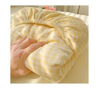 GBHMJU Sábana bajera ajustable cálida de 90 x 200 cm hasta 200 x 220 cm, de terciopelo, para cama individual (amarillo, 200 x 220 cm y 2 de 48 x 74 cm)