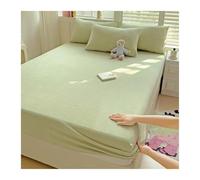 GBHMJU Sábana Bajera Ajustable de Franela 150x200cm 180x200cm Invierno Cálido y Sueva para Cama Individual Matrimonio, hasta 25cm(Light Green,180x200+25cm)