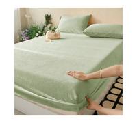 GBHMJU Sábana bajera ajustable de franela para cama de matrimonio, Queen, Super King, terciopelo suave y pesado, funda de colchón con bolsillo profundo de 10 pulgadas (verde, 120 x 200 cm + 48 x 74 cm