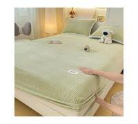 GBHMJU Sábana bajera ajustable de terciopelo de 90 x 200 cm hasta 200 x 220 cm, cálida para invierno, con somier (verde, 120 x 200 + 20 cm)