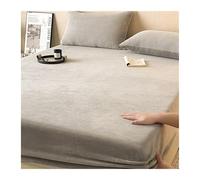 GBHMJU Sabana Bajera Coralina 120x200cm a 200x220cm Bajera Terciopelo Invierno Ultra Suave Esponjosa Sábana Bajera Ajustable de 25 cm de Profundidad(Light Gray,150x200cm+48x74cm x2)