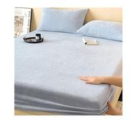 GBHMJU Sabana Bajera Coralina 120x200cm a 200x220cm Bajera Terciopelo Invierno Ultra Suave Esponjosa Sábana Bajera Ajustable de 25 cm de Profundidad(Sky Blue,200x220cm+48x74cm x2)