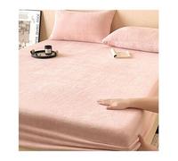GBHMJU Sabana Bajera Coralina 120x200cm a 200x220cm Bajera Terciopelo Invierno Ultra Suave Esponjosa Sábana Bajera Ajustable de 25 cm de Profundidad(Pink,180x200cm+48x74cm x2)