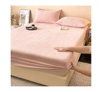 GBHMJU Sábana Bajera de Franela de Terciopelo Cama 90x200cm a 180x200cm Bajera Ajustable Coralina Sabana Bajera Termica Cálido y Sueva para Invierno(Pink,120x200cm+48x74cm x1)