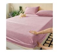 GBHMJU Sábana bajera de franela para cama doble, Queen, Super King, aterciopelada, suave, pesada, con bolsillo profundo de 10 pulgadas (rosa, 120 x 200 + 25 cm)