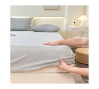 GBHMJU Sabana Bajera de Terciopelo 120x200cm 150x200cm 180x200cm Sábana Bajera para Colchón de 5-23cm Cama Niño Individual Matrimonial(Light Gray,120x200+23cm)