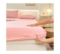 GBHMJU Sabana Bajera de Terciopelo 120x200cm 150x200cm 180x200cm Sábana Bajera para Colchón de 5-23cm Cama Niño Individual Matrimonial(Light Pink,150x200cm+48x74cm x2)