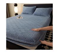 GBHMJU Sábana bajera de terciopelo para cama de matrimonio, Queen, Super King, lujosa sábana bajera suave y acogedora con bolsillo profundo de hasta 11 pulgadas (azul A, 120 x 200 + 28 cm)