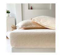 GBHMJU Sábana bajeras Ajustable Terciopelo Individual matrimonial Franela Funda Protectora de colchón para Colchón de 5-25cm sábana Bajera cálida y Suave(Beige,180x200cm+48x74cm x2)