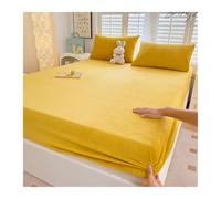 GBHMJU Sábanas bajeras de terciopelo para todas las estaciones, funda protectora de franela para todas las estaciones (amarillo, 90 x 200 + 20 cm)