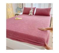GBHMJU Sábanas bajeras de terciopelo para todas las estaciones, funda protectora de franela para todas las estaciones, funda protectora de colchón de franela (rosa A, 180 x 200 cm + 48 x 74 cm x 2)