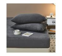 GBHMJU Sábanas Bajeras Térmica de Coralina Ajustable de 120x200cm 150x200cm 180x200cm 200x220cm Bajera Pólar Felpa Súper Suave y Acogedora(Dark Gray,200x220cm+48x74cm x2)