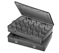 Gbivbe 2 Piezas Negro Caja de Plastico Almacenaje Organizador, Grande Cajas Organizadoras con 24 Compartimentos Ajustable, Caja Clasificadora Almacenamiento para Tornillos, Herramientas, Joyas