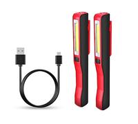 Gbivbe Linterna Taller Mecanico LED Recargable, Linterna de Trabajo con Clip MagnéTico, 2 Piezas Lámpara de Inspección para Emergencia, Auto, Cámping