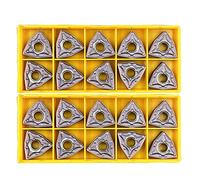 GBJ - 20 piezas WNMG 432 WNMG080408 Insertos de torneado de carburo de bronce, herramientas de corte para mecanizado de piezas de acero/acero inoxidable (WNMG432)