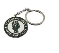 GBJUK Northern Soul Keep The Faith - Llavero esmaltado con dije, Negro, Talla única