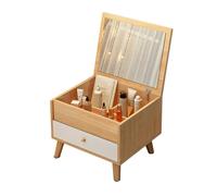 GBKBVTATDK Escritorio de tocador con espejo abatible y cajones de almacenamiento, moderna mesa de maquillaje minimalista, compacto y ahorra espacio, perfecto para dormitorio y espacios pequeños