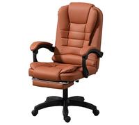 GBKBVTATDK Grande Silla Oficina 180KG, Silla Ergonómica Escritorio con Respaldo Alto, Silla de Computadora Giratoria Ajustable de Cuero PU con Reposapiés para Oficina en Casa(Orange)