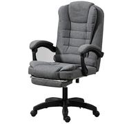 GBKBVTATDK Grande Silla Oficina 180KG, Silla Ergonómica Escritorio con Respaldo Alto, Silla de Computadora Giratoria Ajustable de Cuero PU con Reposapiés para Oficina en Casa(Gray)