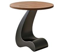 GBKBVTATDK Mesa Centro Redonda Moderna, Mesa de Centro con Superficie de Piedra Sinterizada y Estructura Metálica para Sala de Estar o Balcón(Hu Tao+Black)
