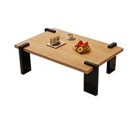 GBKBVTATDK Mesa de Centro Cuadrada, Diseño Ranurado para un Soporte Robusto, Patas Gruesas, Mesas Auxiliares para Sala de Estar y Oficina en Casa(Natural,100x60x40cm)