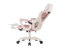 GBKBVTATDK Silla de Oficina Ergonómica, Respaldo Alto de Malla con Reclinación, Angulo Ajustable 150°, Soporte Lumbar y Reposacabezas con Reposapiés(Pink)