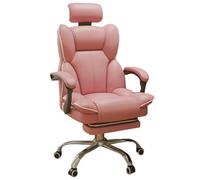 GBKBVTATDK Silla Ergonomica de Escritorio con Respaldo Alto, Silla Reclinable de Cuero PU con Reposapiés para Oficina y Hogar(Pink)