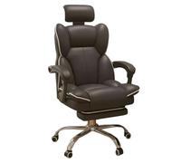 GBKBVTATDK Silla Ergonomica de Escritorio con Respaldo Alto, Silla Reclinable de Cuero PU con Reposapiés para Oficina y Hogar(Black)