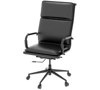 GBKBVTATDK Silla Oficina Ergonómica con Soporte Lumbar Ajustable, Silla de Escritorio Ejecutiva con Respaldo Alto, Silla Giratoria de Cuero PU para el Hogar y la Oficina Sillas Gamer(Black)