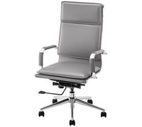 GBKBVTATDK Silla Oficina Ergonómica con Soporte Lumbar Ajustable, Silla de Escritorio Ejecutiva con Respaldo Alto, Silla Giratoria de Cuero PU para el Hogar y la Oficina Sillas Gamer(Gray)