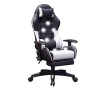 GBKBVTATDK Sillas Ergonomicas Oficina, Reposacabezas Ajustable y Soporte Lumbar, Silla Reclinable Giratoria de 360° con Reposapiés para Oficina, Estudio, Sillas Gaming, Silla Escritorio(White)
