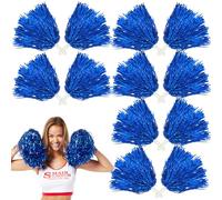 GBKDQQ 12 Pompones de Animadora, Pompones Deportivos, Adecuados para Eventos Deportivos, Juegos de Pelota, Bailes, Fiestas de Carnaval, Color Azul