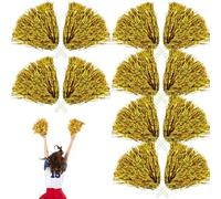 GBKDQQ 12 pompones de animadora, pompones deportivos, pompones de animadora, pompones para eventos deportivos, juegos de pelota, bailes, fiestas de carnaval (dorado)